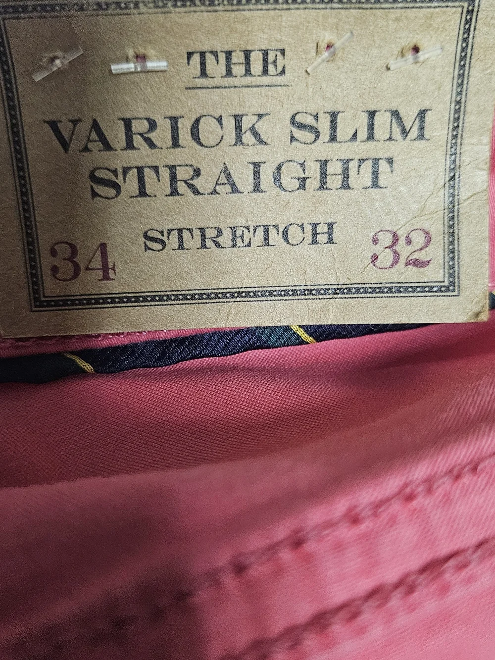 NWT Men's Polo Ralph Lauren Varick Slim Straight Stretch Pants Red Coral W34xL32